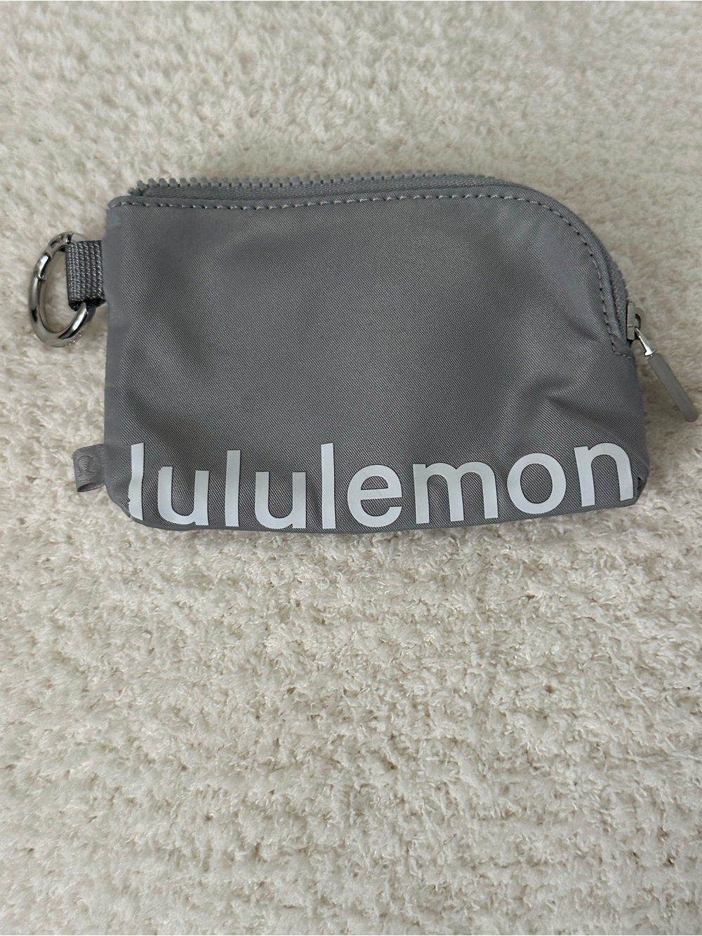 lululemon athletica Gray Logo Zip Pouch